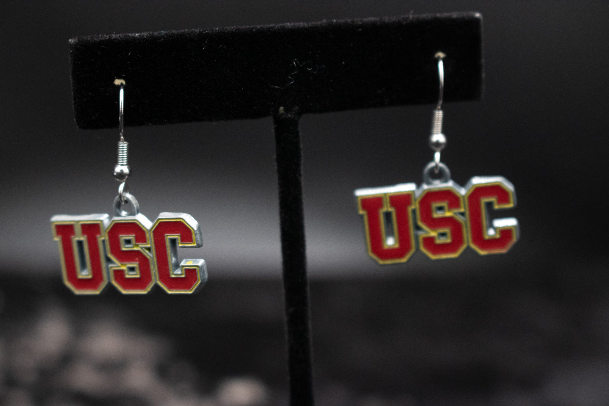 USC Red and Gold School Spirt Dangle Earrings