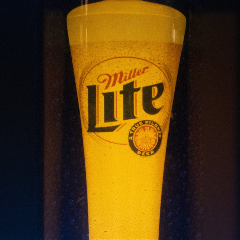 Miller Lite Art Deco Style Revolving Neon Beer Sign