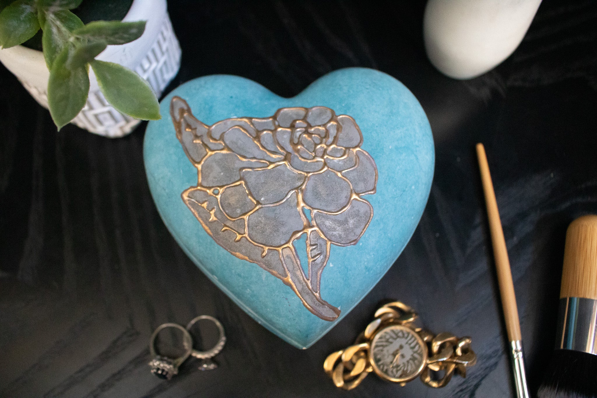 Heart Shaped Porcelain Treasure Box