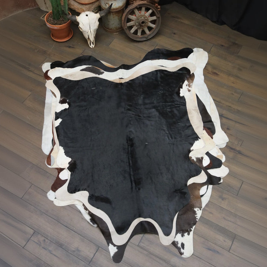 Vivid Black Cowhide Handmade in Brazil