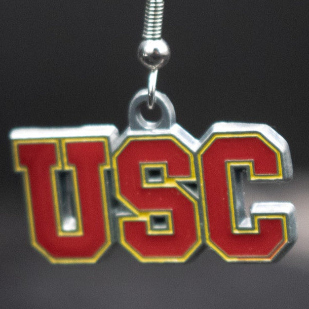 USC Red and Gold School Spirt Dangle Earrings
