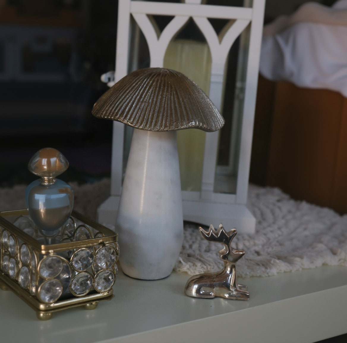 Ceramic Marble Mushroom Decor