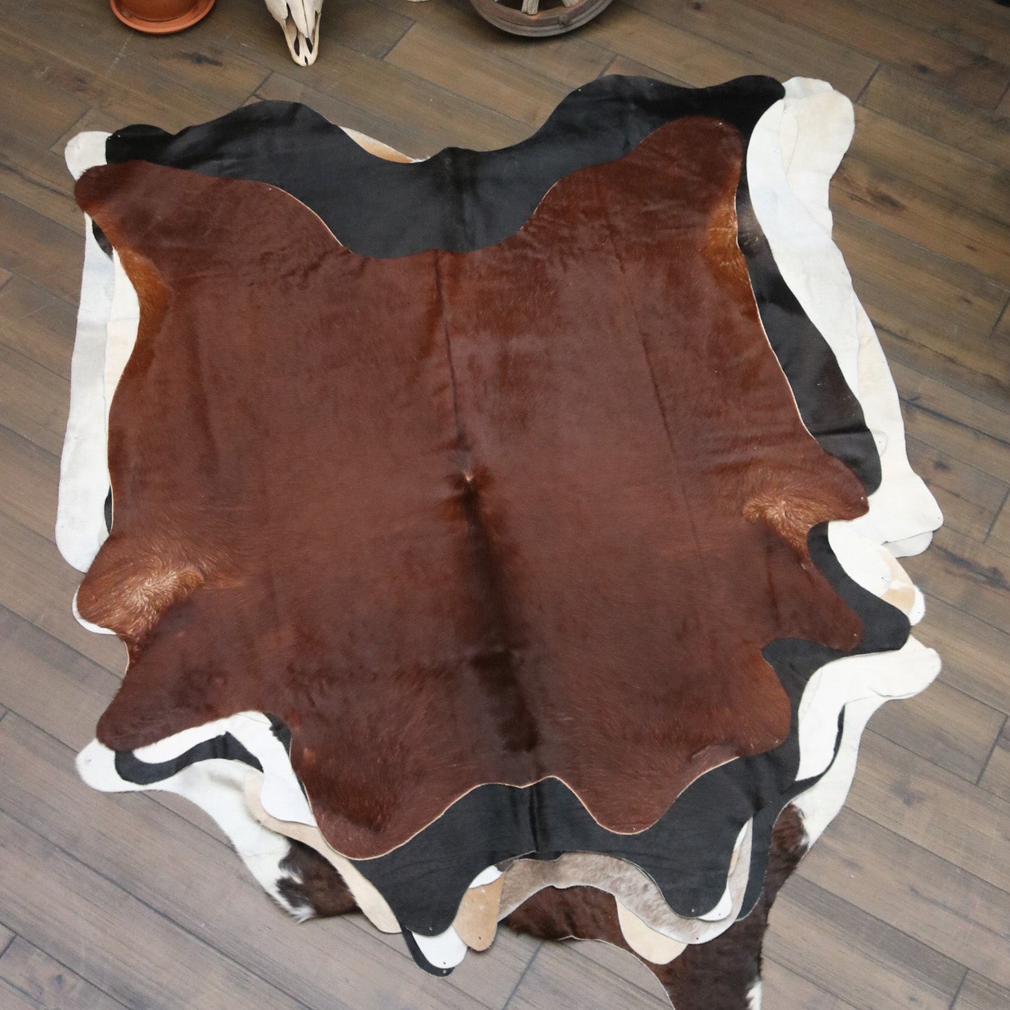 Remarkable Brown Cowhide Handmade By Artisan in Brazil
