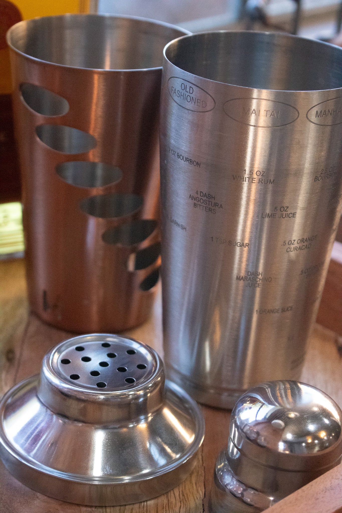 Stainless Steel and Copper Spin and Select 20oz Cocktail Shaker with 8 Recipe Card