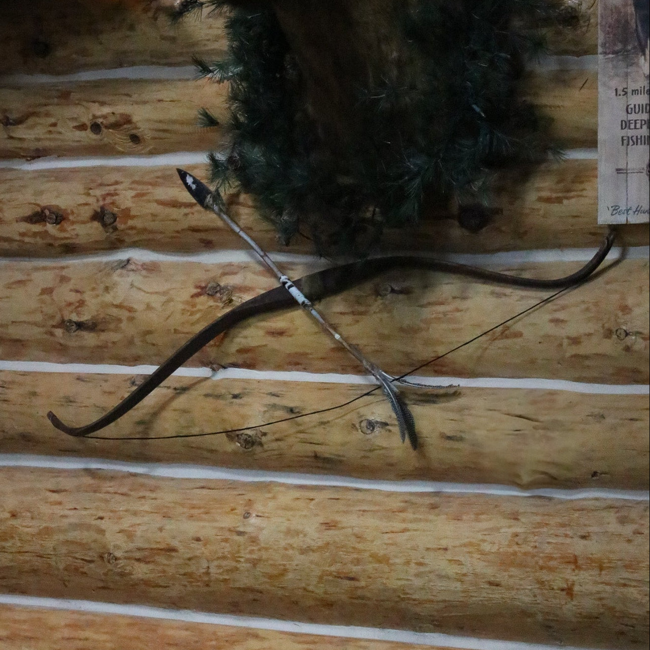 Vintage 1930's-1940's Native American Recurve Bow and Arrow Set