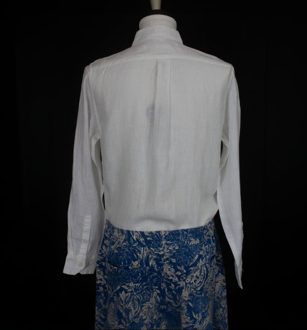 Panama Jack Long-Sleeve 100% Linen White Button-Up Shirt