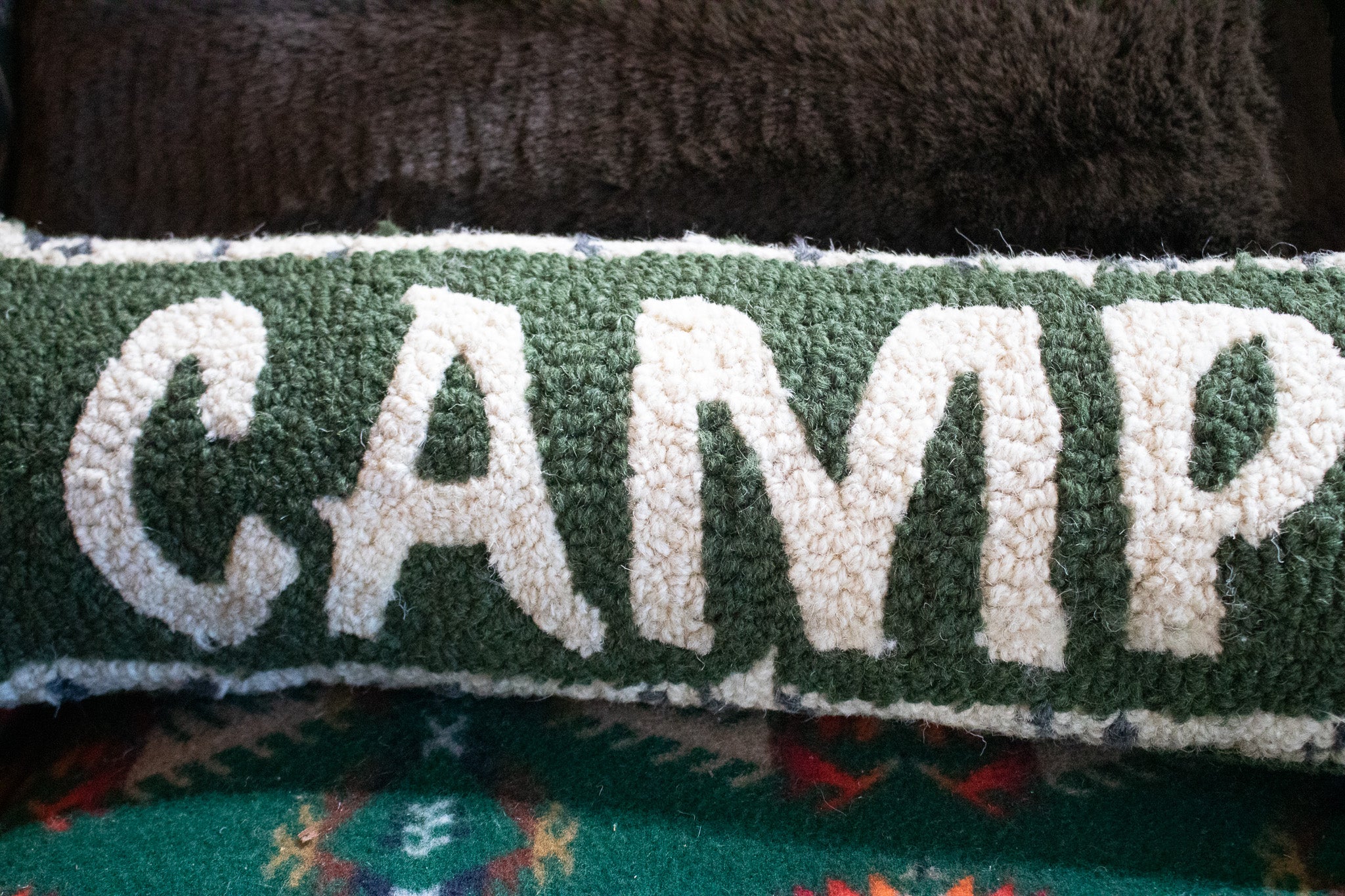 Chandler 4 Corners "Camp" Latch-Hook Throw Pillow