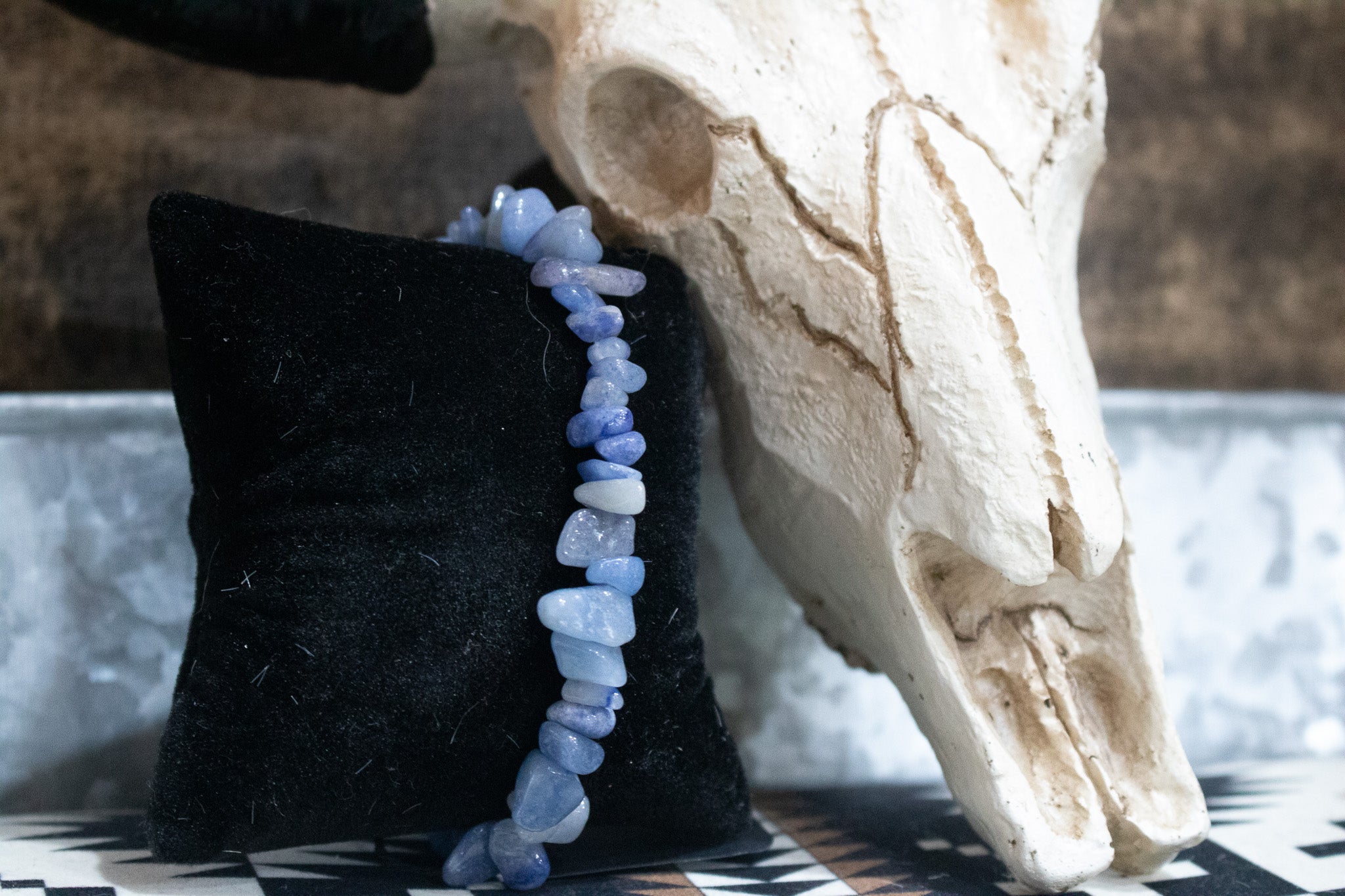 Blue Aventurine Stone Beaded Stretchy Bracelet