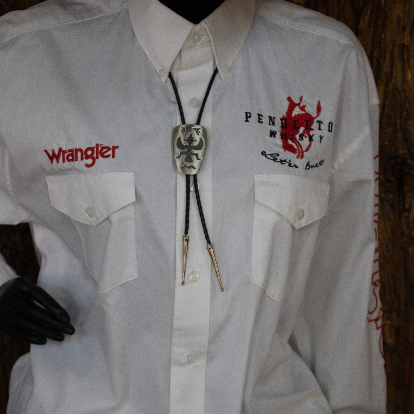 Wrangler Pendleton Whisky Cowboy Rodeo Button Down Long Sleeve Shirt Size L