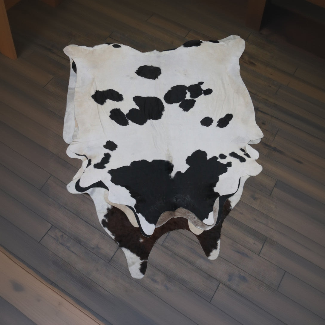 Stunning Black and White Cowhide Handmade in Brazil