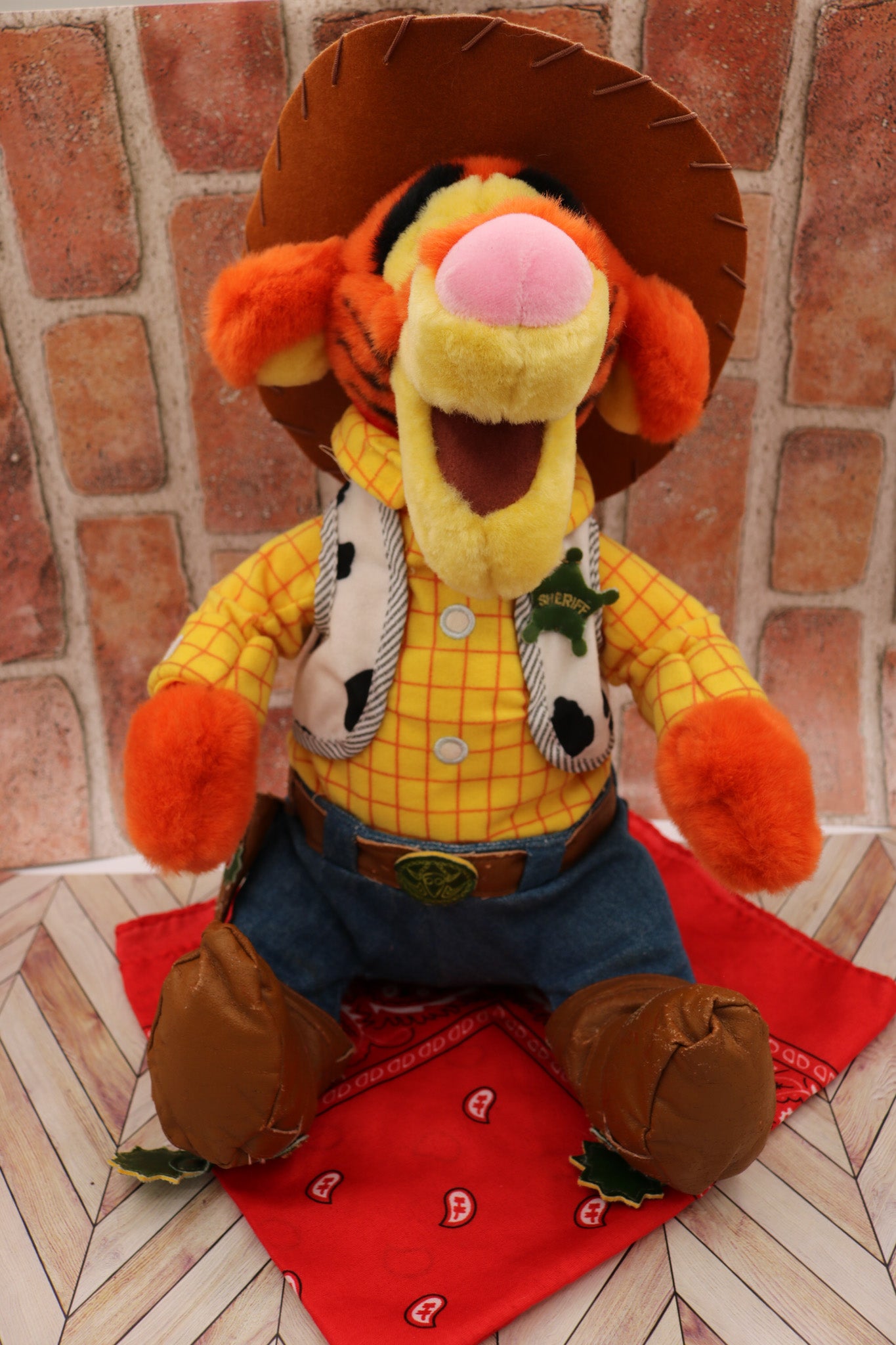 Tigger Plushie Dressed as Woody