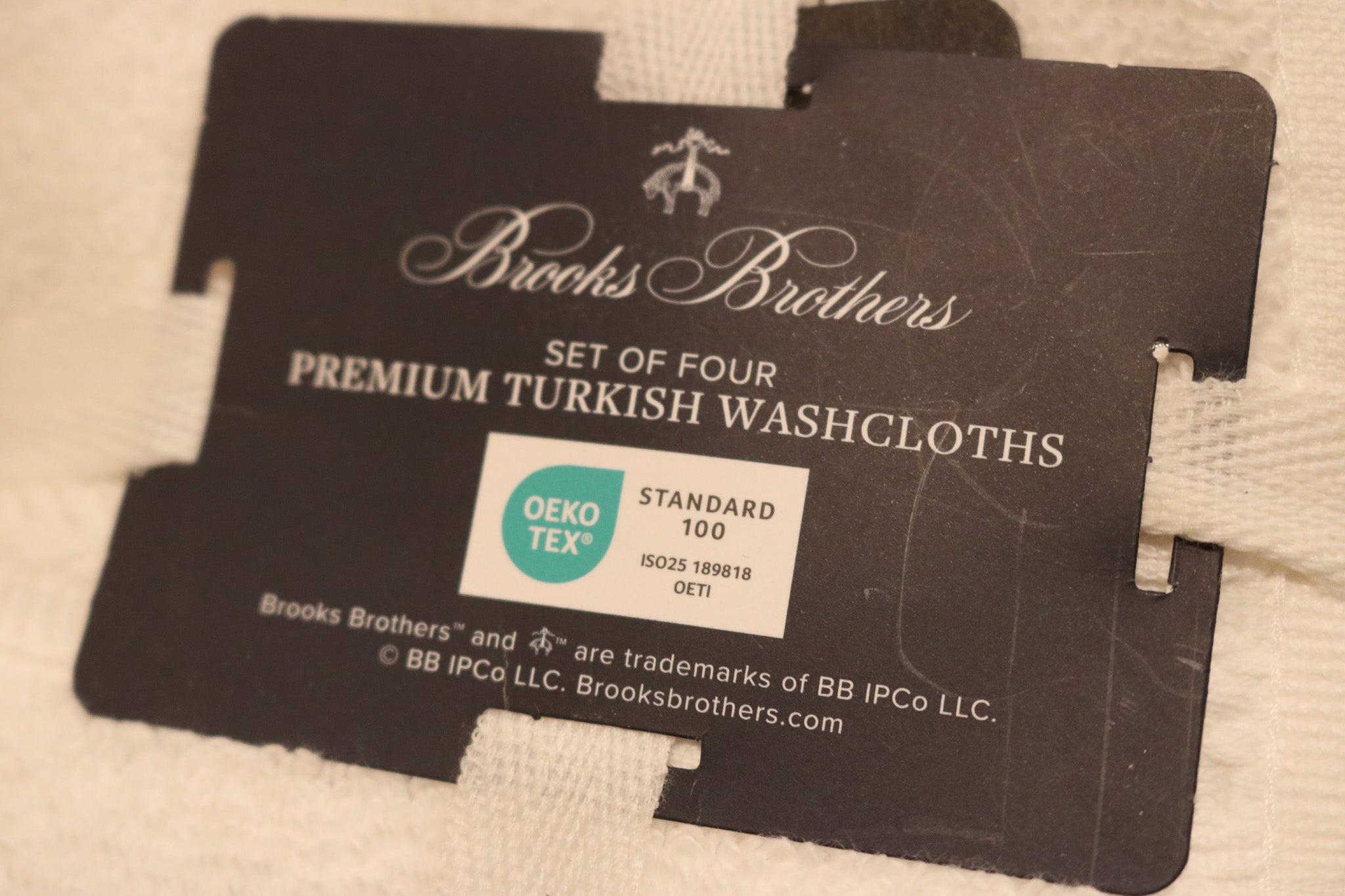 Brooks Brothers Set of Four Premium Turkish White Washcloths