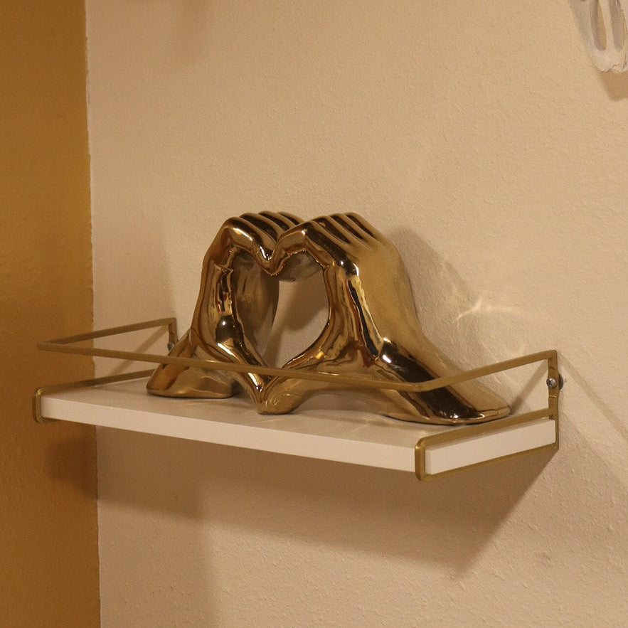 Golden Heart Hands Sculpture