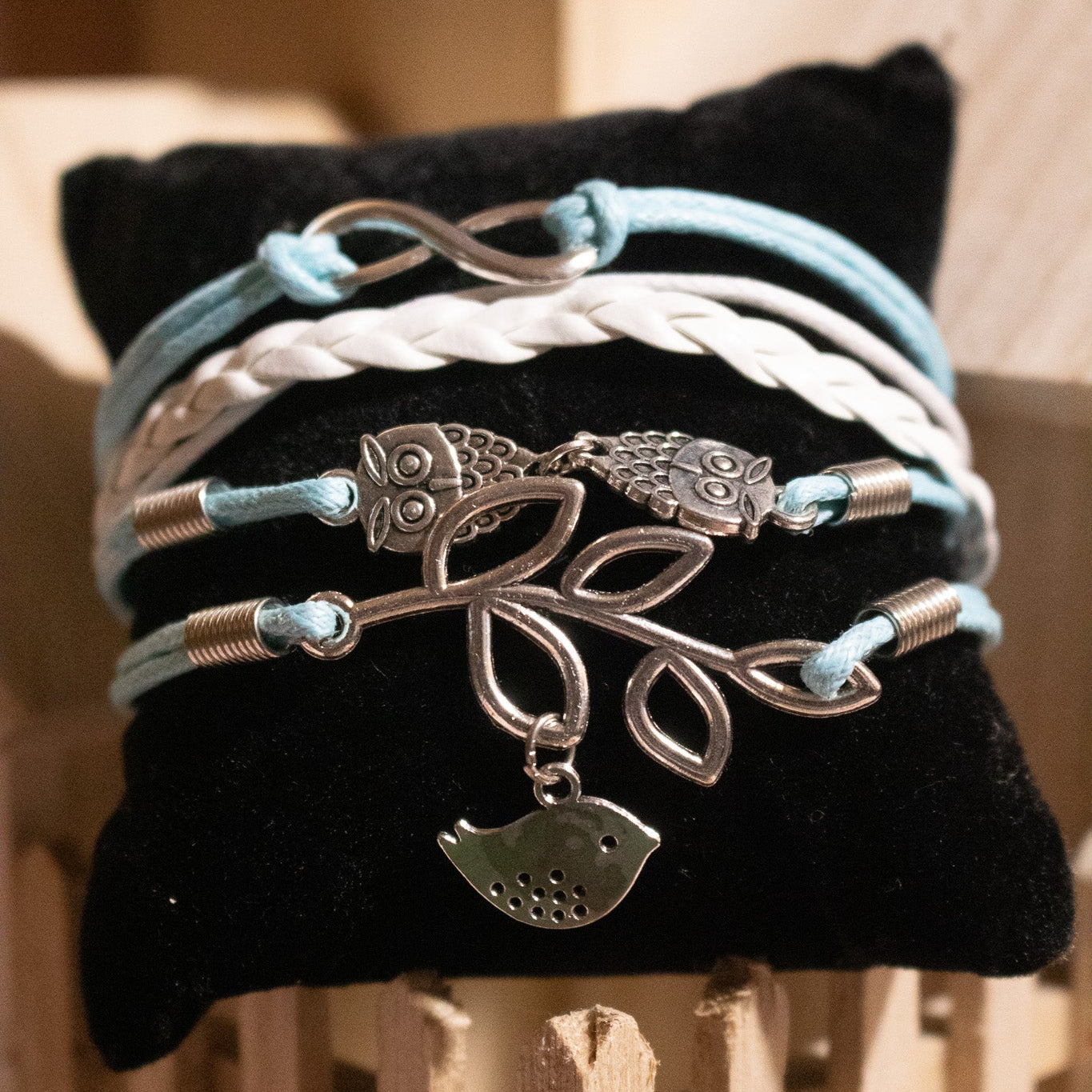 Friendship bracelet with Simple silver, alloy charms