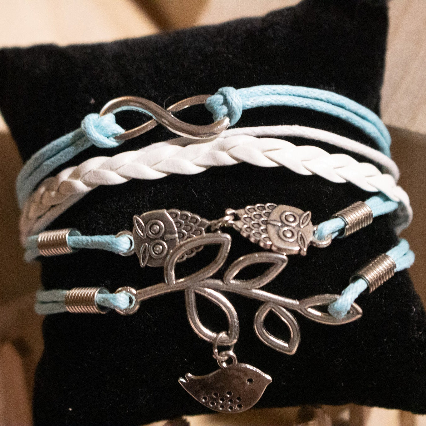 Friendship bracelet with Simple silver, alloy charms