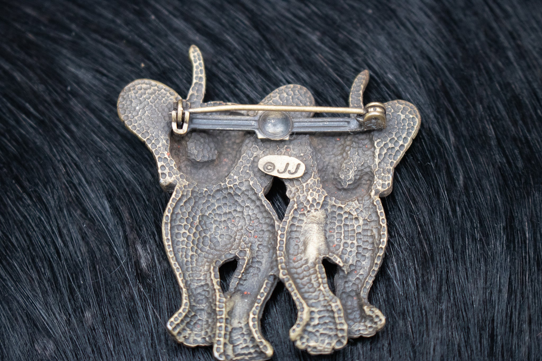 Vintage 1980's JJ Jonette Pewter Marching Elephant Friends Brooch