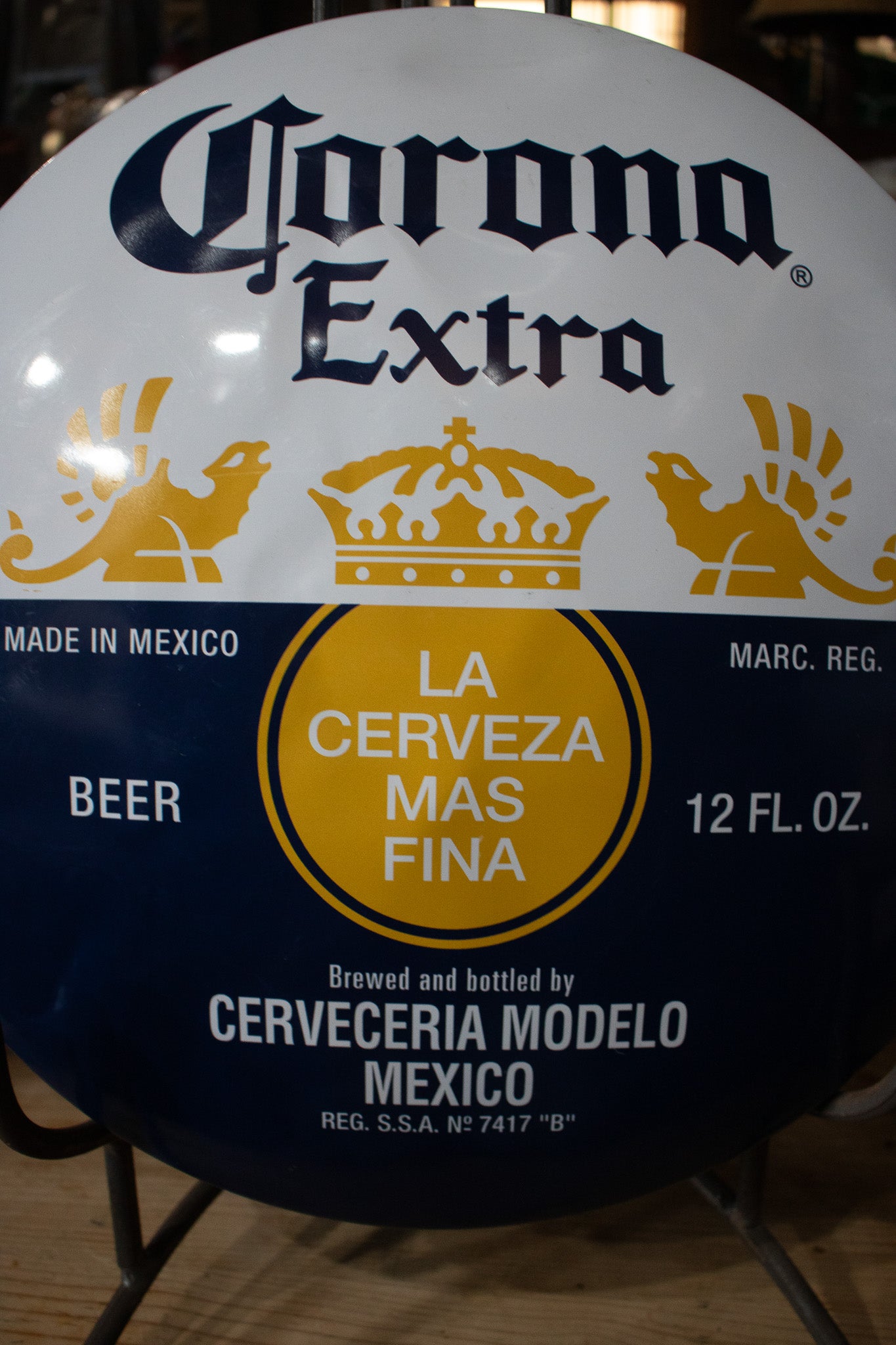 Corona Beer Extra Round Metal Painted Sign