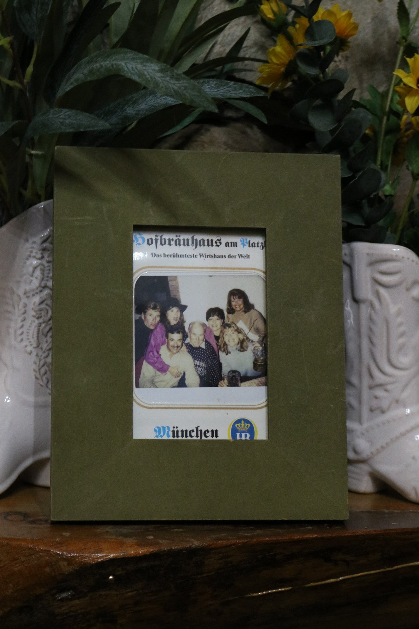 Green Stained Wood 5 1/2" x 3 1/2" Picture Frame