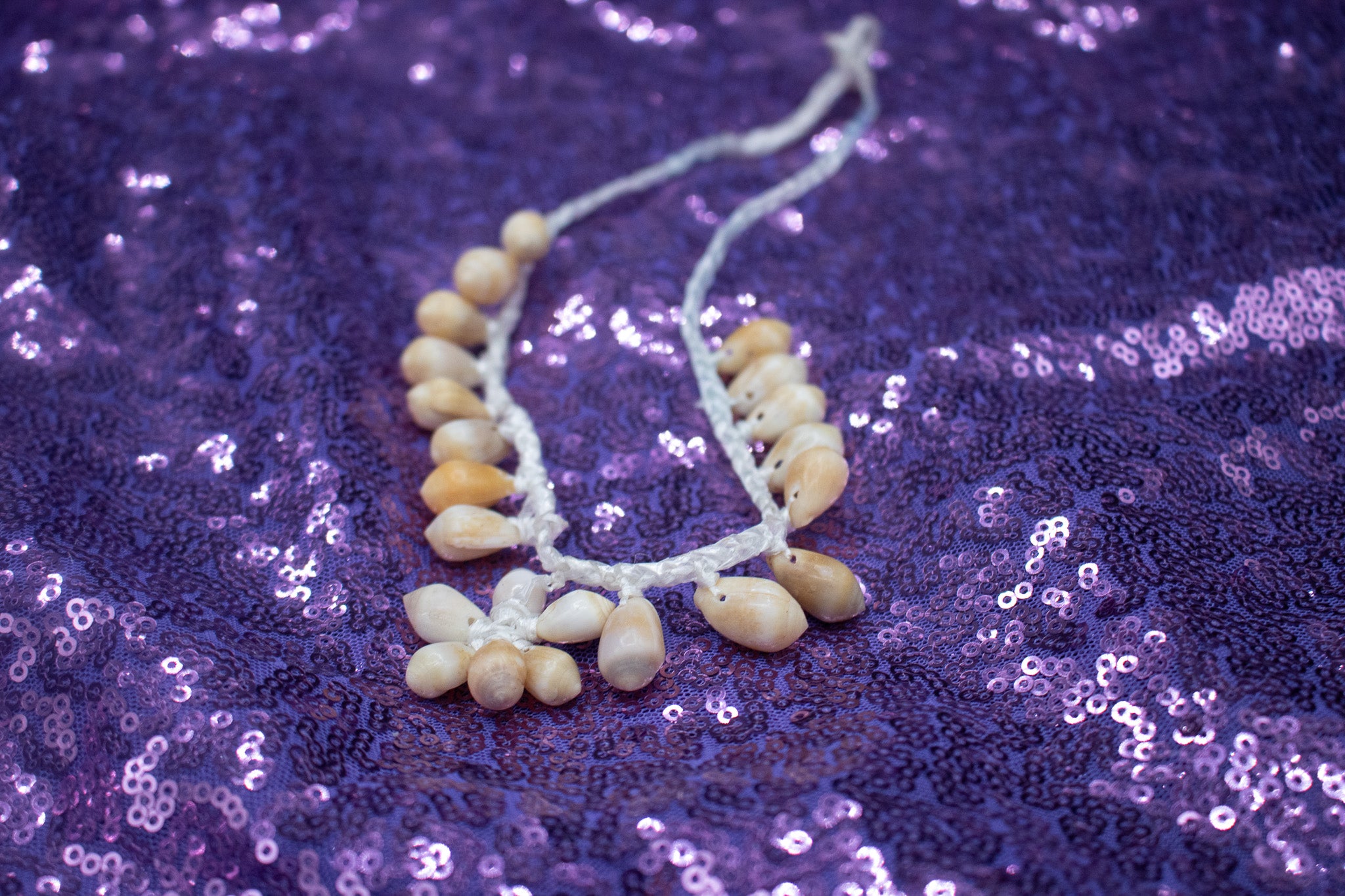 3 Piece Vintage Cowrie Seashell Set with Traditional African Money Trade Beads