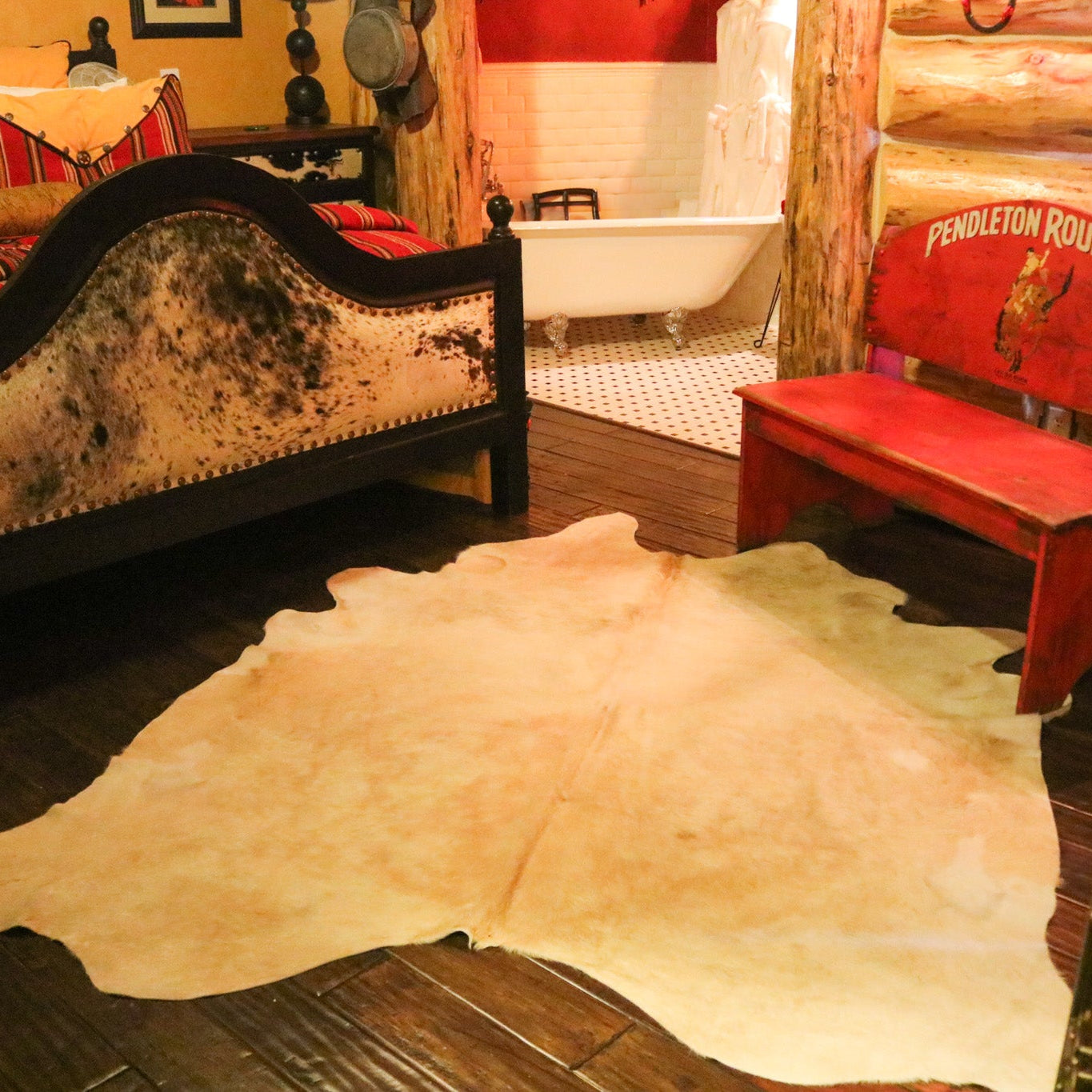 Eccentric White Cowhide Handcrafted in Brazil