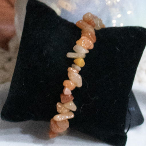 Carnelian Agate Beaded Stretchy Bracelet
