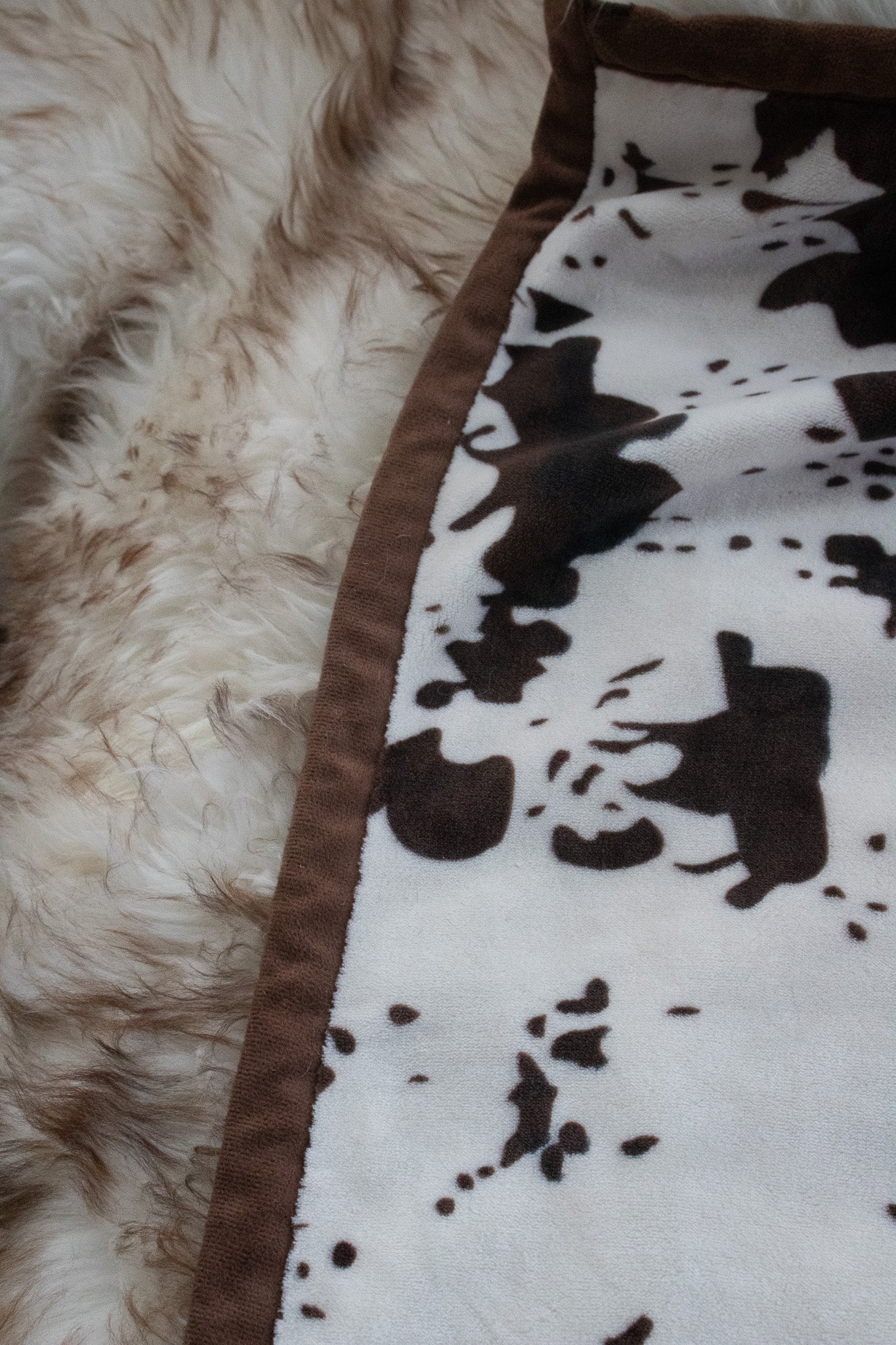 Soft Cozy Double Sided Cow Hide Style Print Flannel Fleece Blanket