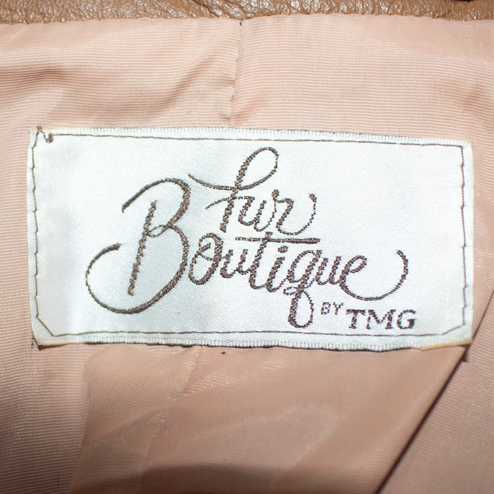 Fur Boutique by TMG Fur Brown Leather Coat Size Small