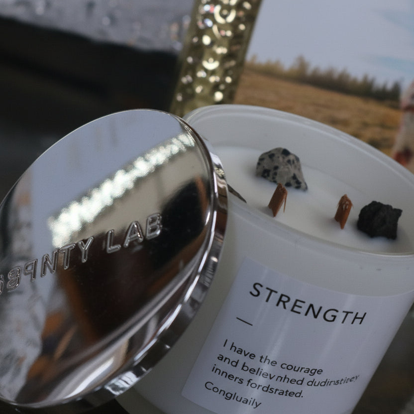 Purity Lab Strength Crystal Infused Candle Double Wick Soy Candle 3.25x3.25