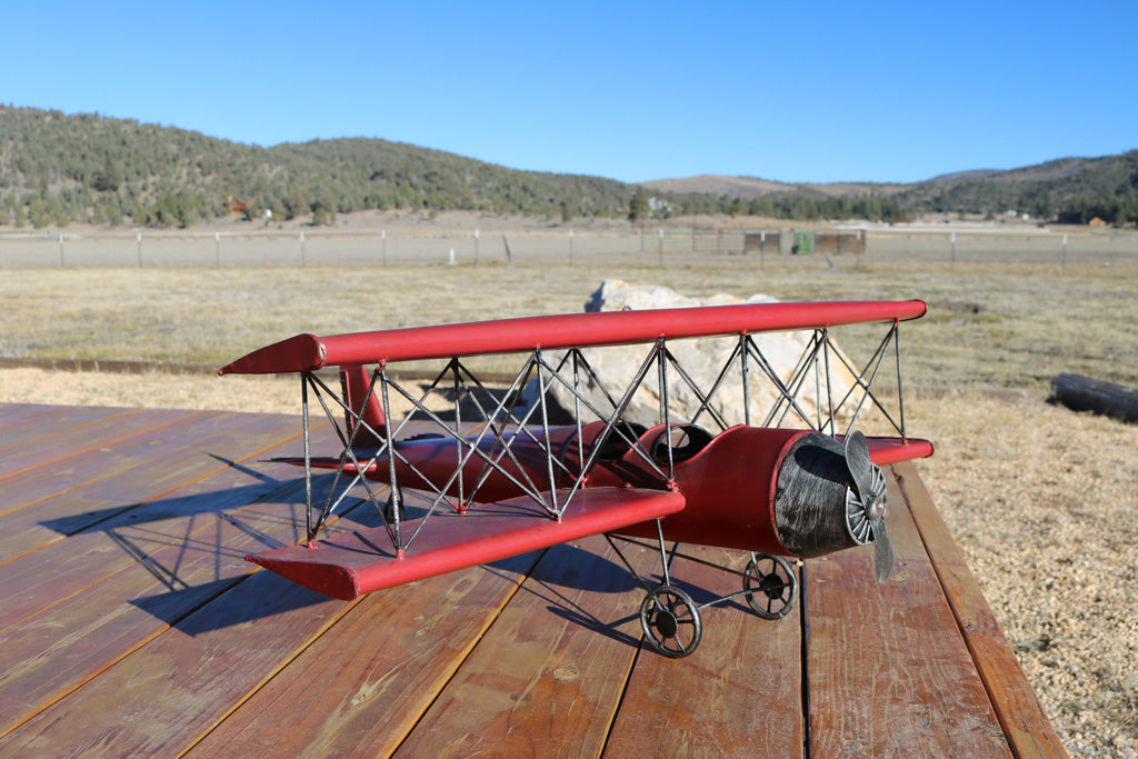 Metal Vintage Red Model Airplane
