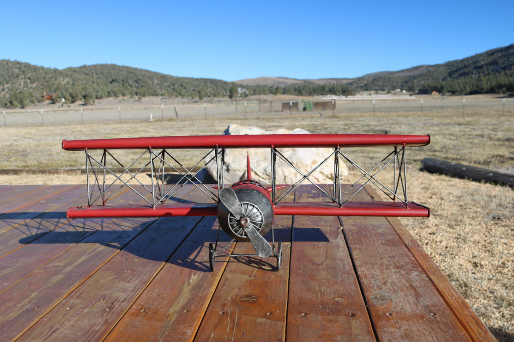 Metal Vintage Red Model Airplane