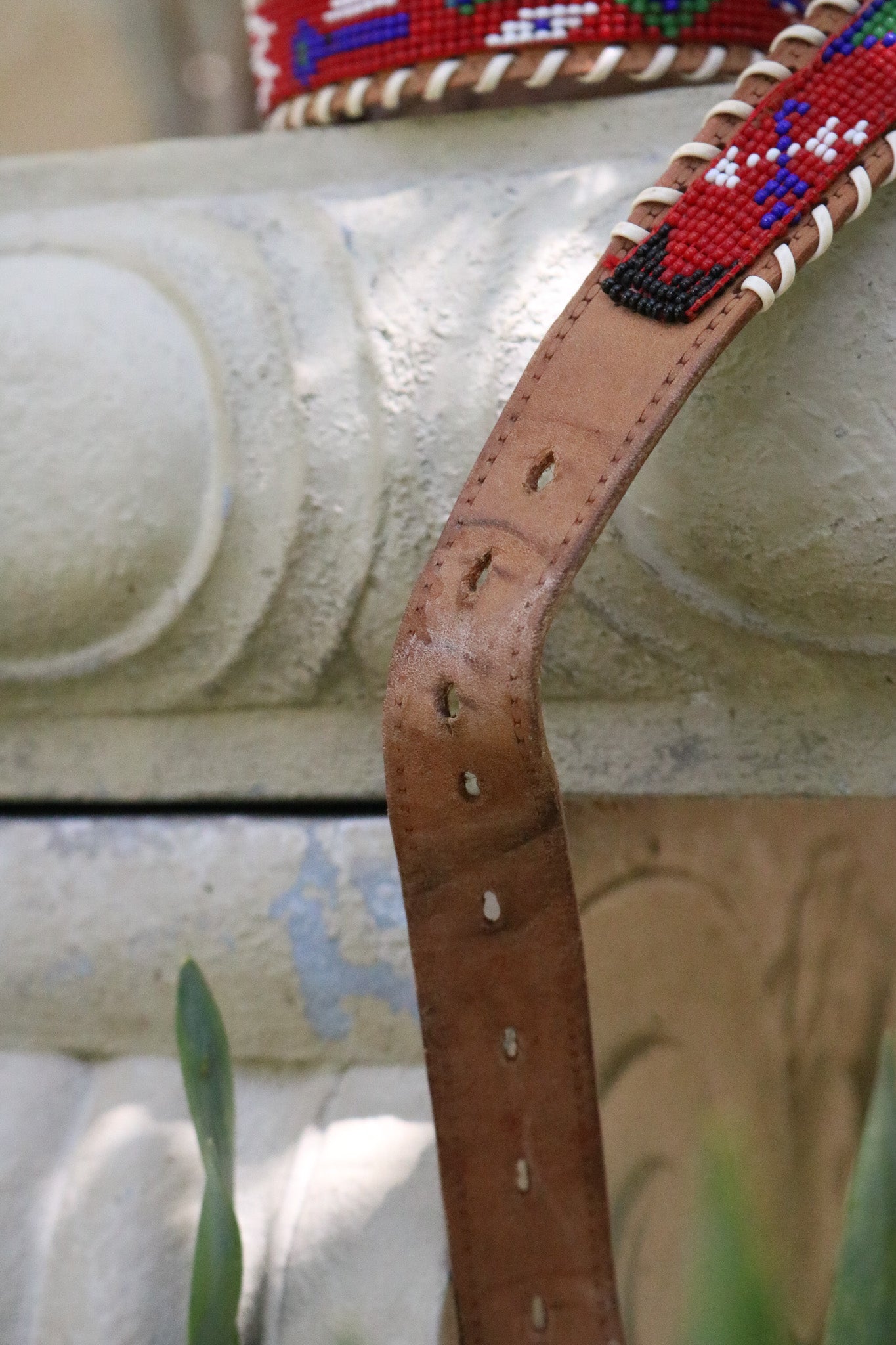 Beaded Cowhide Belt