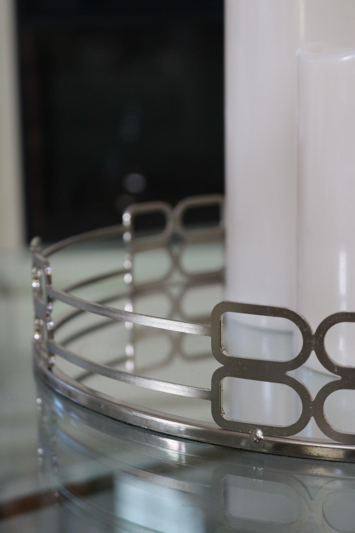 Mirror Tray with Elegant Metal Frame