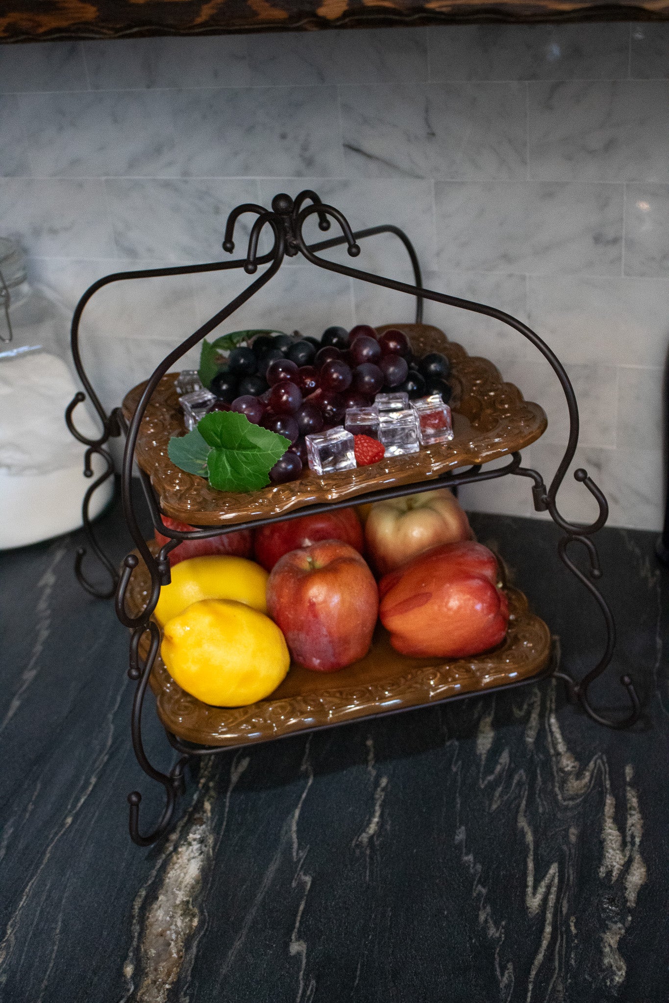 Two Tier Celebrating Home Square Serving Dish