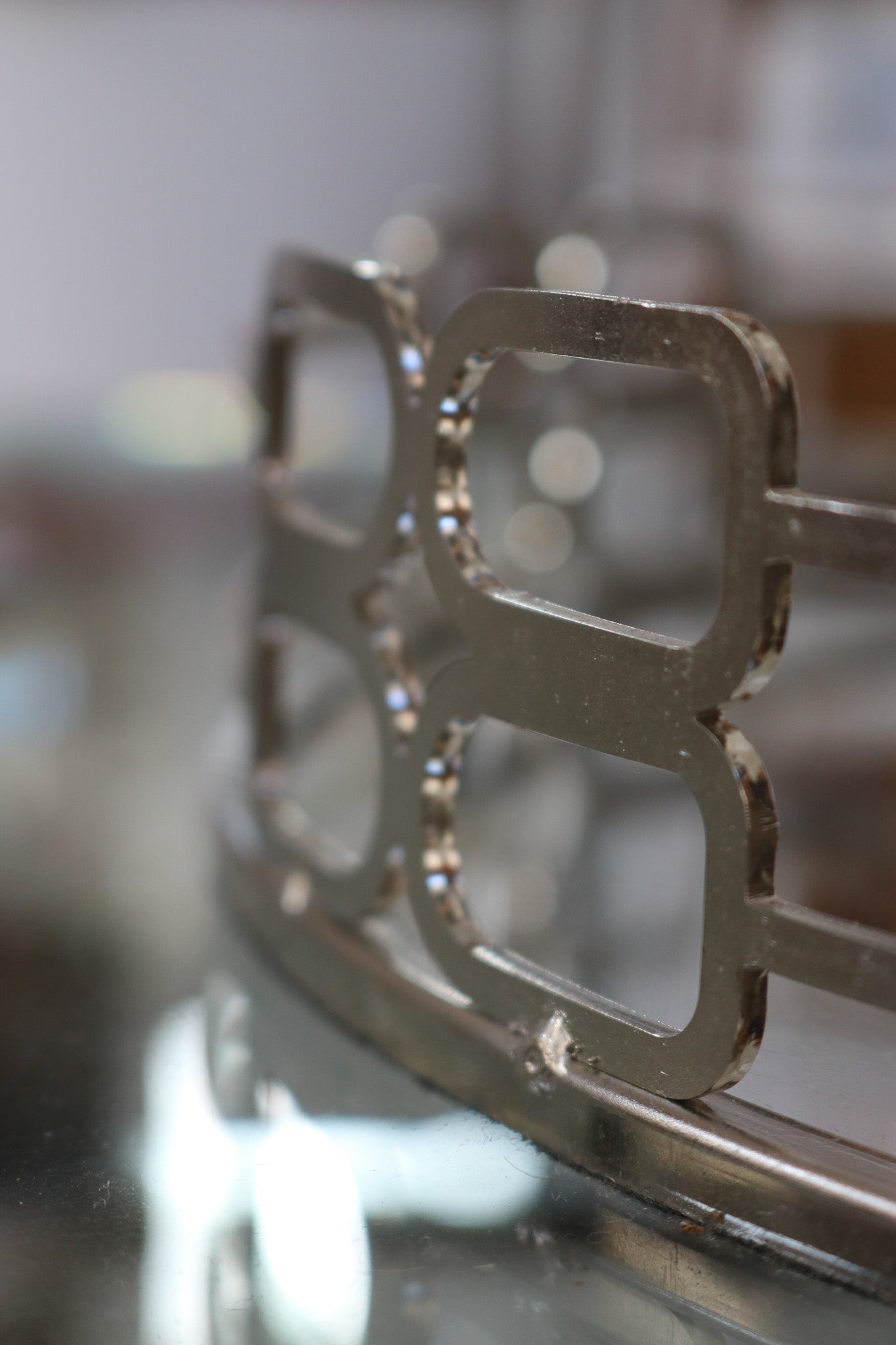 Mirror Tray with Elegant Metal Frame