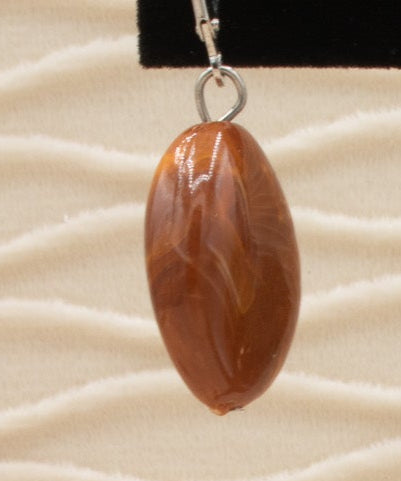 Handmade Brown Bead Dangle Earrings