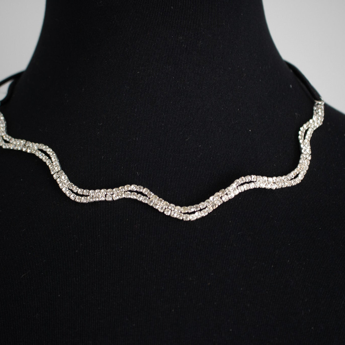 Silver Aluminum Cubic Zirconia Necklace