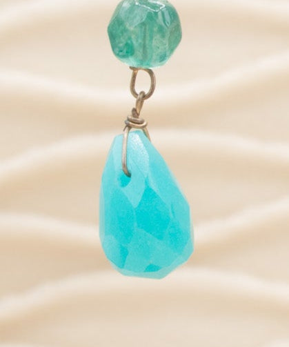 Presious Blue Bead Dangle Earring