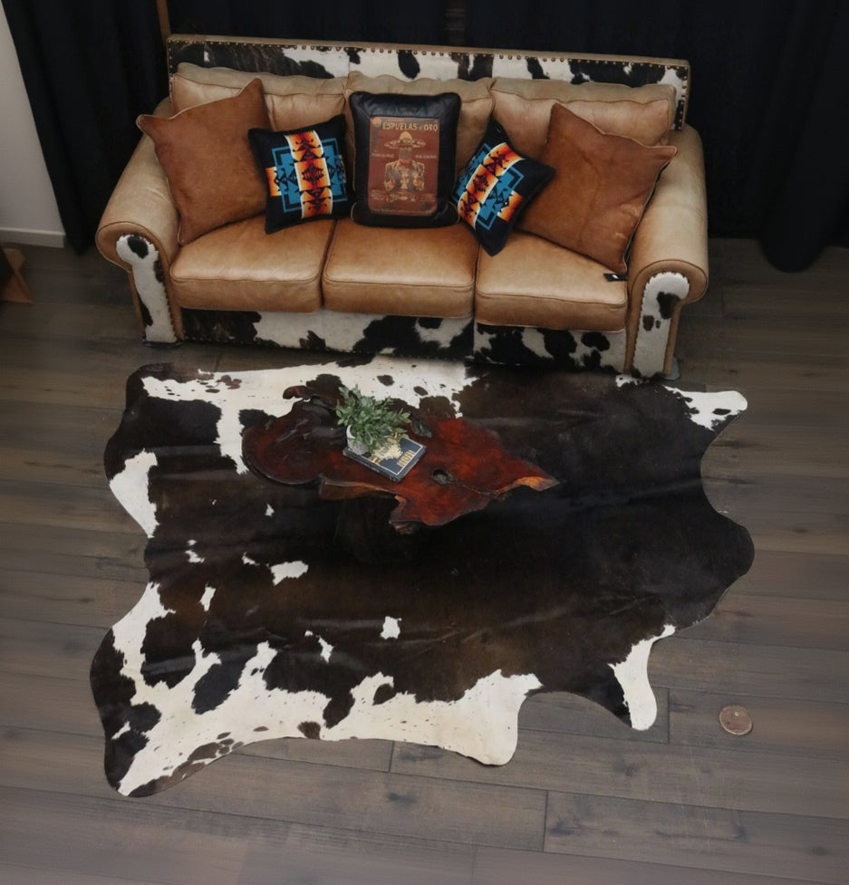 Distinctive Brown and White Cowhide Handcrafted in Brazil