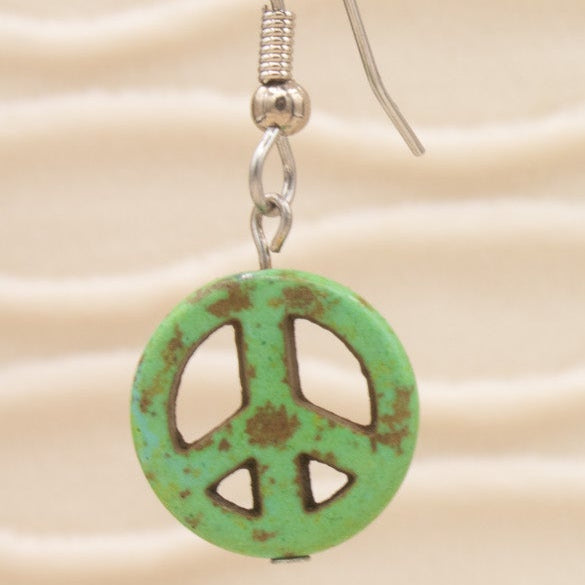 Peace Sign Dangle Earrings
