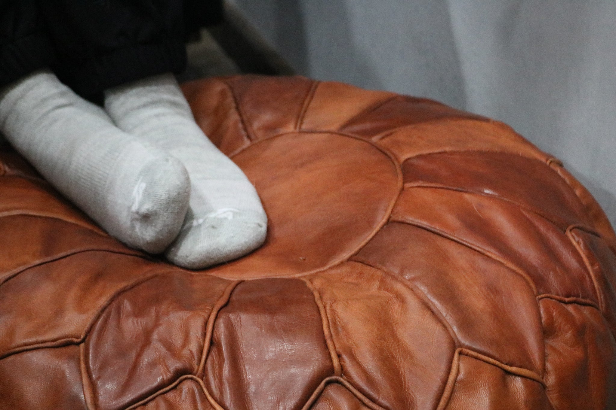 Handcrafted Moroccan Leather Pouf Berber Style Ottoman for Home Decor