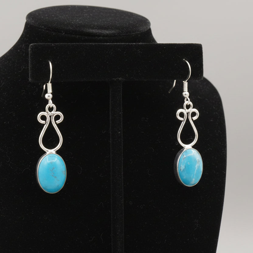Silver Larimar Stone Dangle earrings