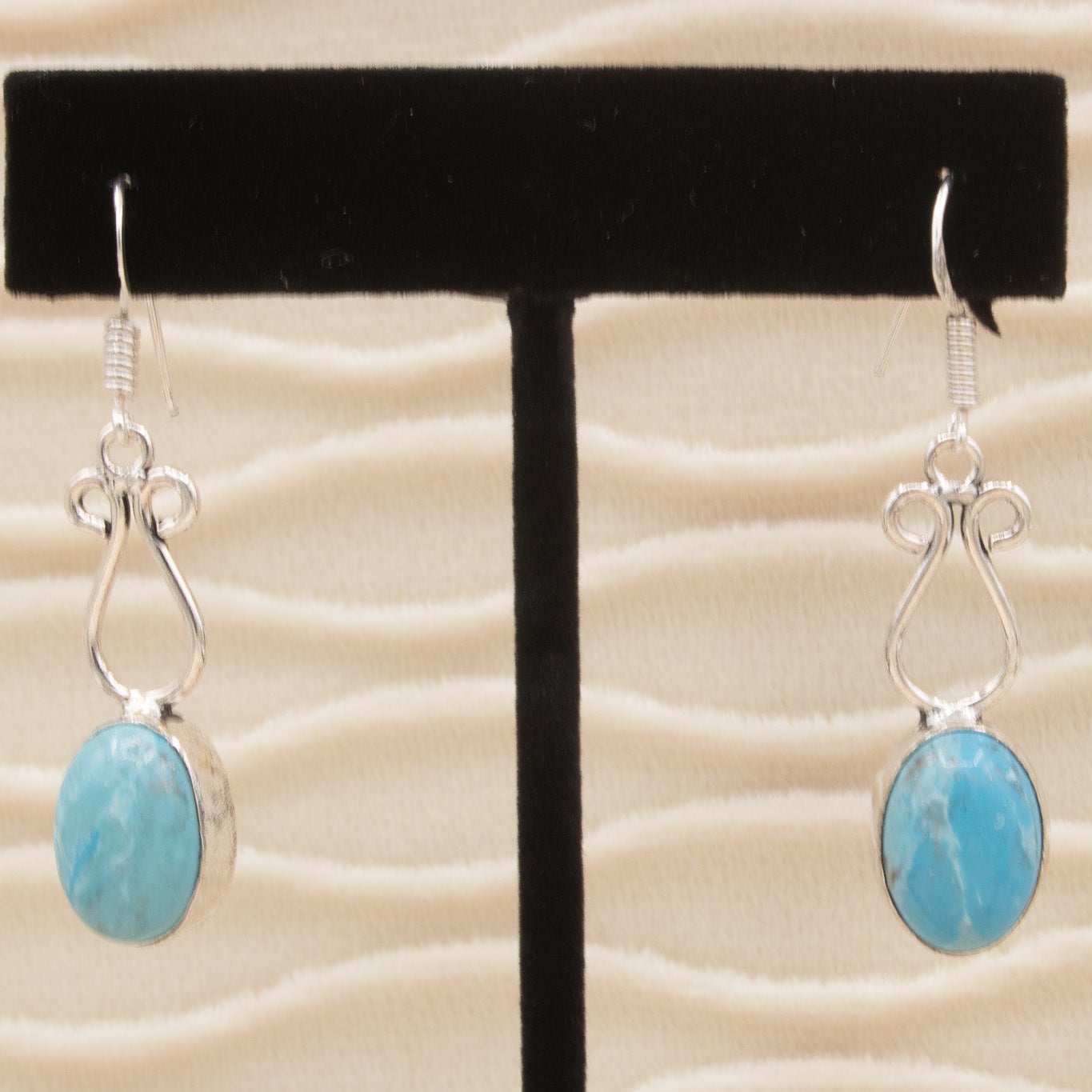 Silver Larimar Stone Dangle earrings