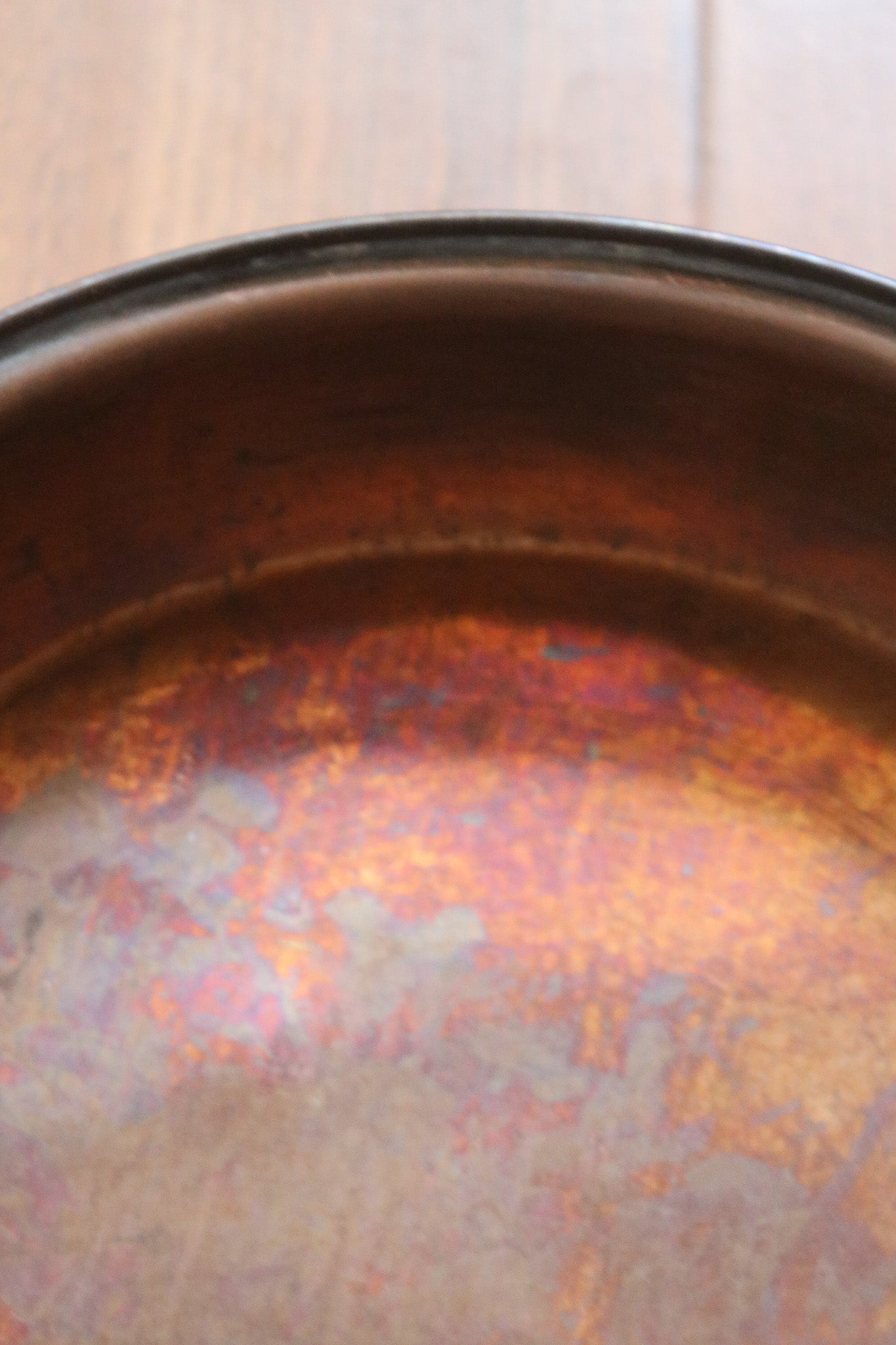Antique Copper Bed Warmer with Wooden Handle