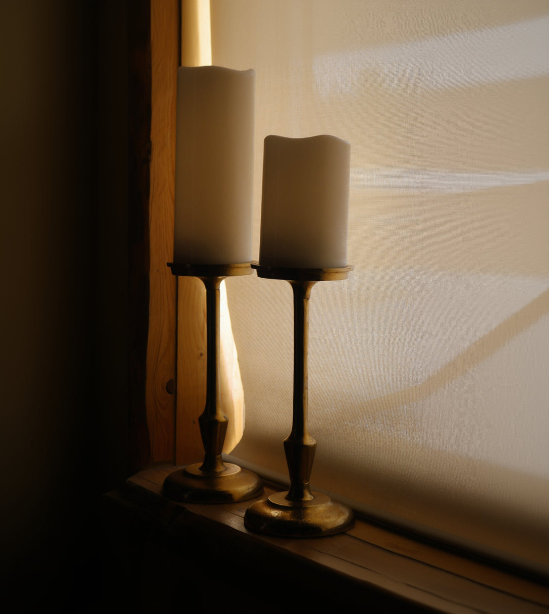 Elegant 11 Inch Gold Pillar Candle Holder Bazaar Collection