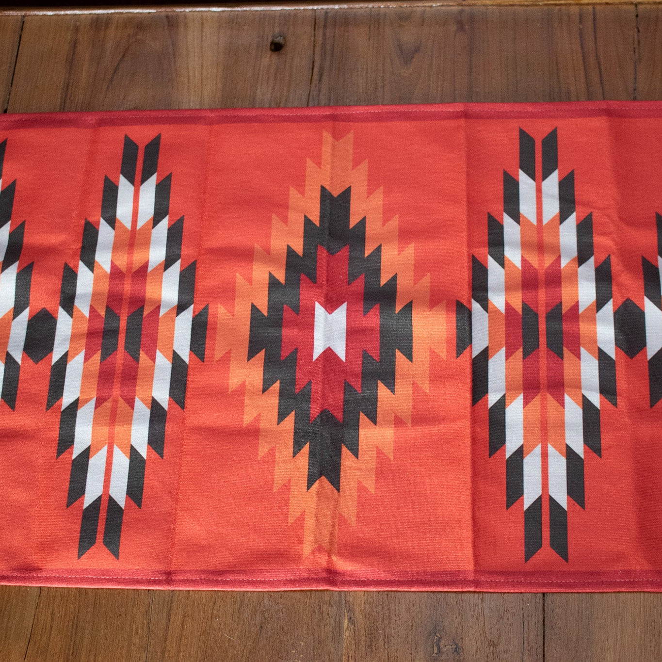 Red Aztec Authentic Geometric Print Table Runner