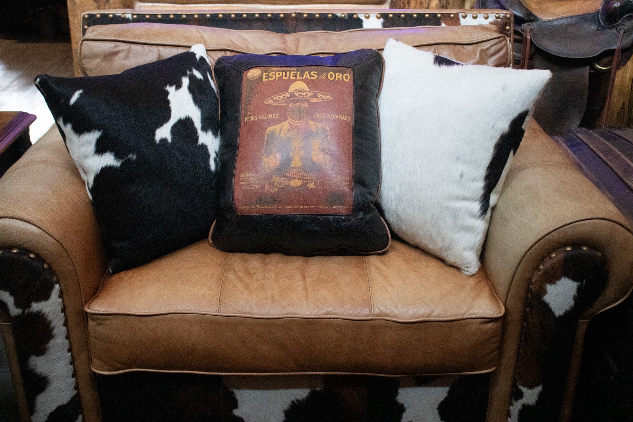 Black and White Cowhide Decorative Throw Pillow