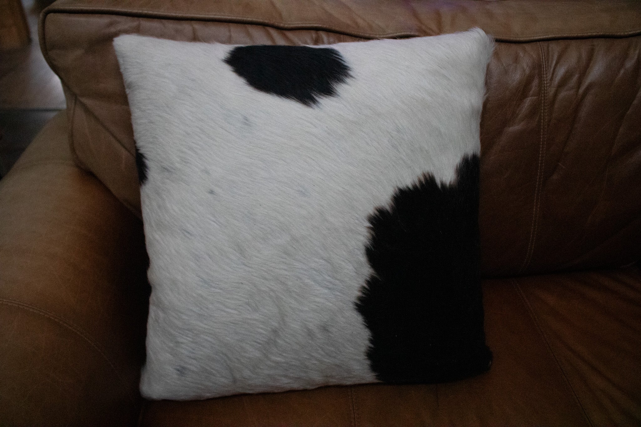 Black and White Cowhide Decorative Throw Pillow
