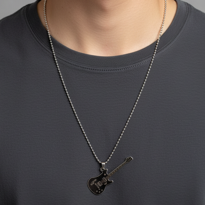 Electric Guitar Charm Necklace