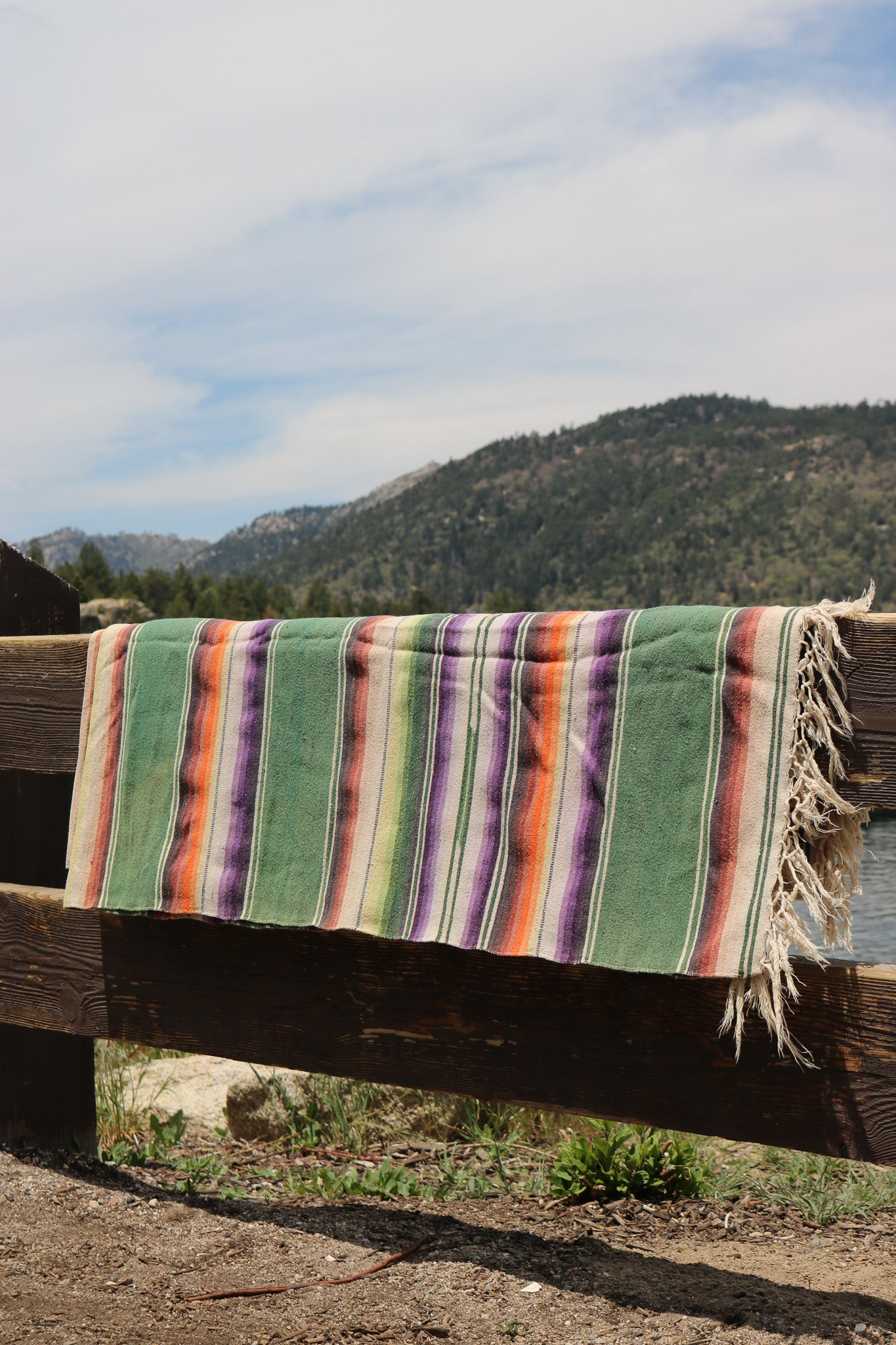 Vintage Multicolored Wool Saltillo Sarape Mexican Blanket