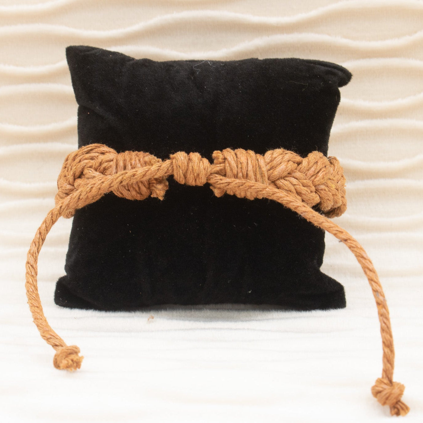 Soft Light Brown Jute Cord Braided Adjustable Bracelet